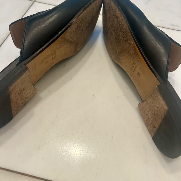 GUCCI women black leather horsebit loafer mules - Picture 4 of 4